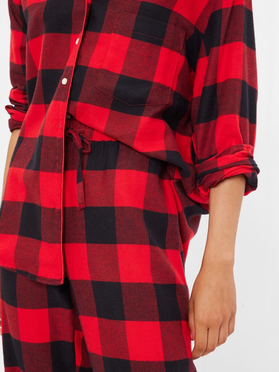 Long pyjamas in check flannel Woman_2