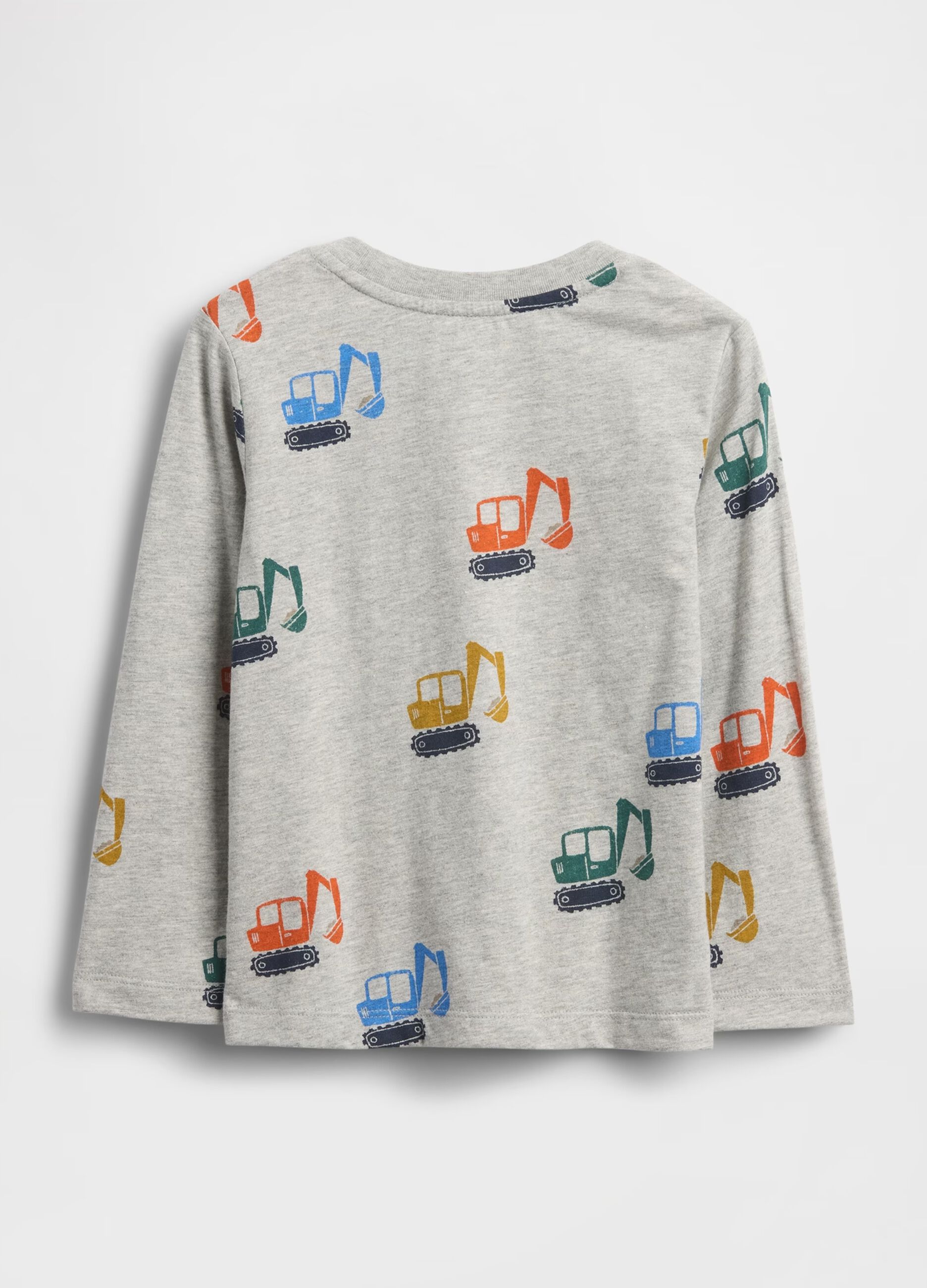 Grey long-sleeve shirt with digger print