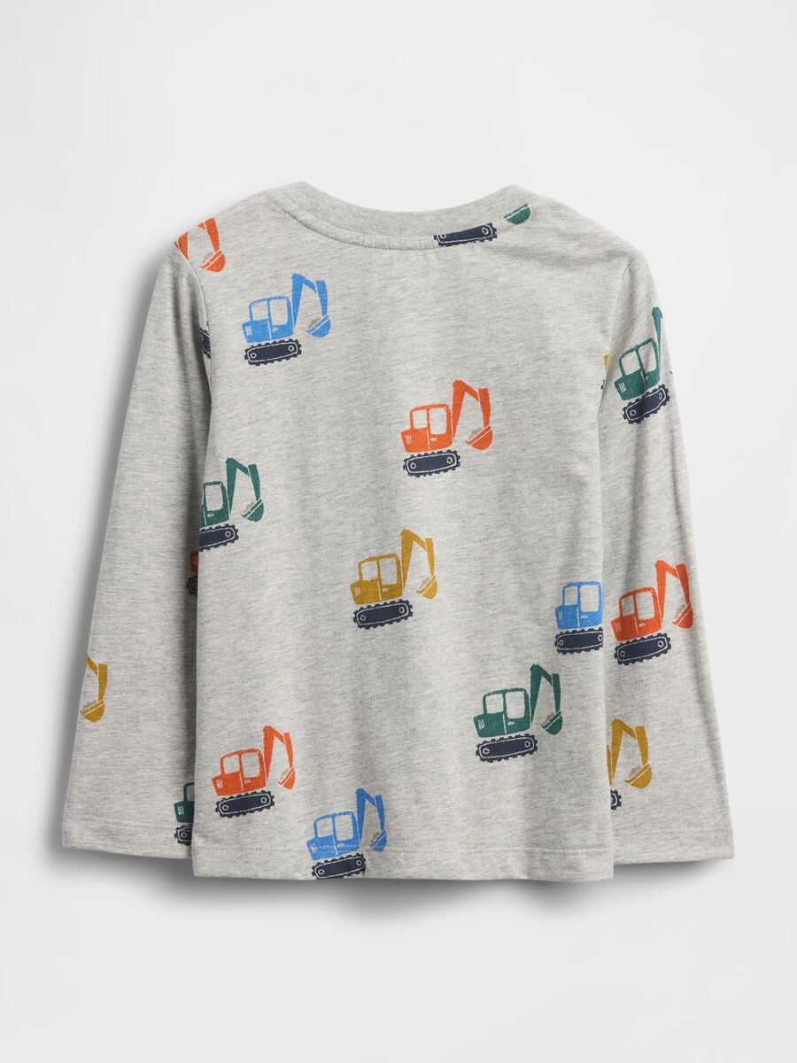 Grey long-sleeve shirt with digger print Boy_1