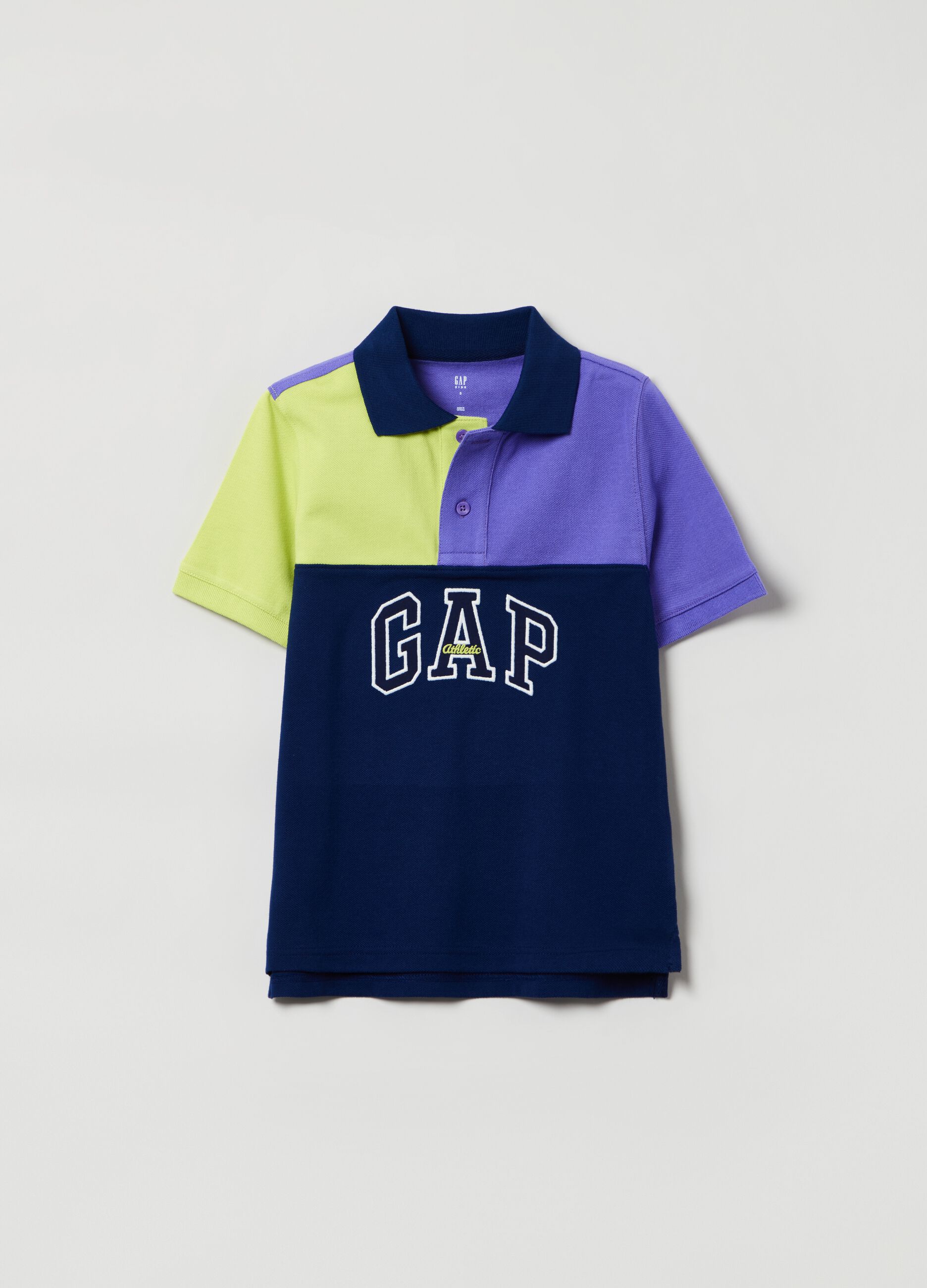 Colour block polo shirt with embroidered Athletic logo