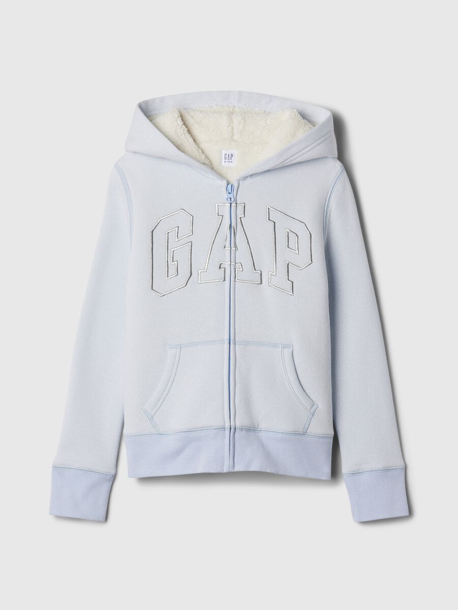 Full-zip con cappuccio interno in sherpa  Bambina_0