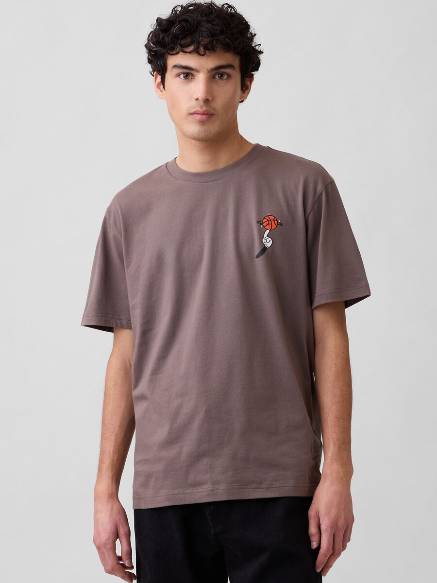 T-shirt in puro cotone con stampa Uomo_0