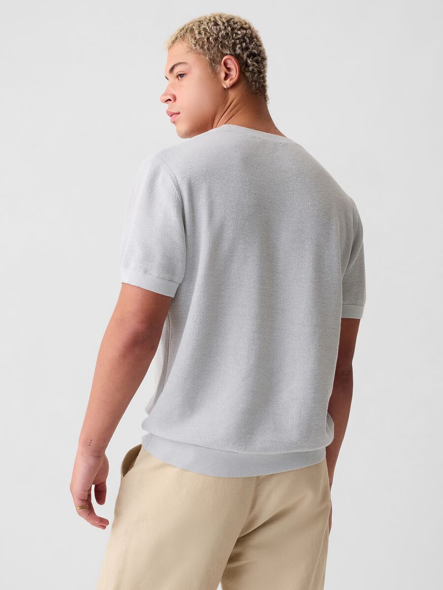 T-shirt in maglia di misto lino Uomo_2