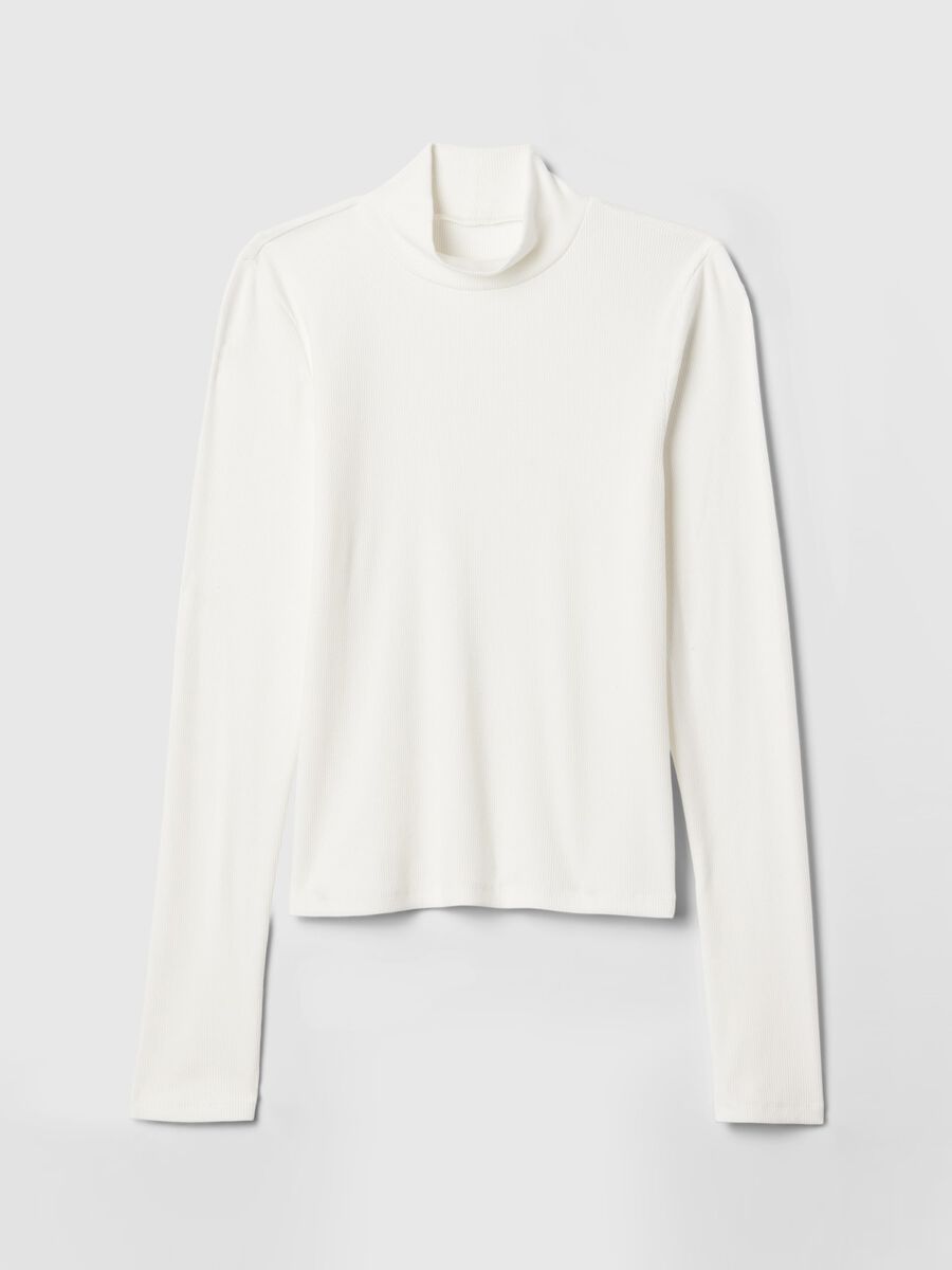 T-shirt a costine in cotone e modal stretch Donna_4
