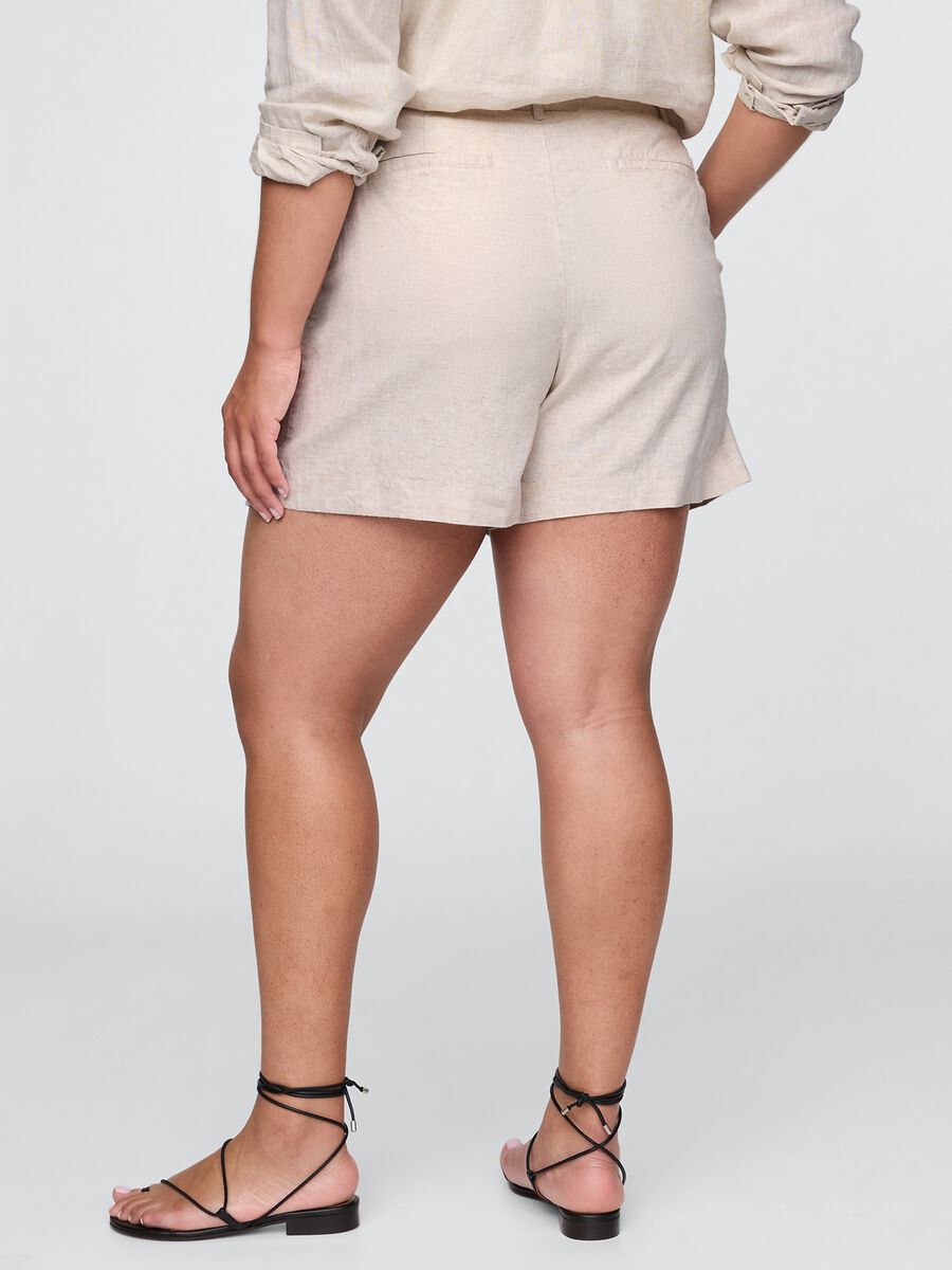 Beige Gap Shorts in Linen and Viscose Woman_5