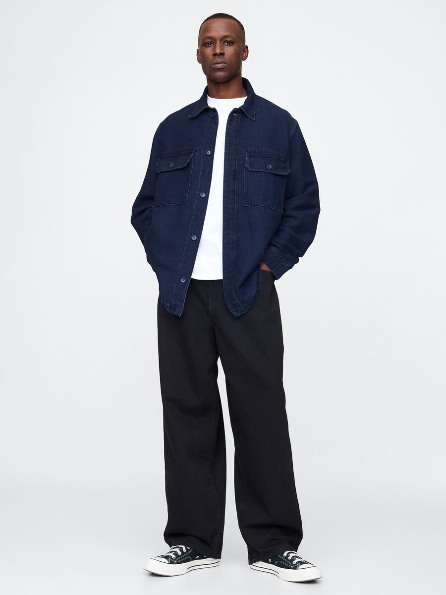 Shacket oversize in denim Uomo_1