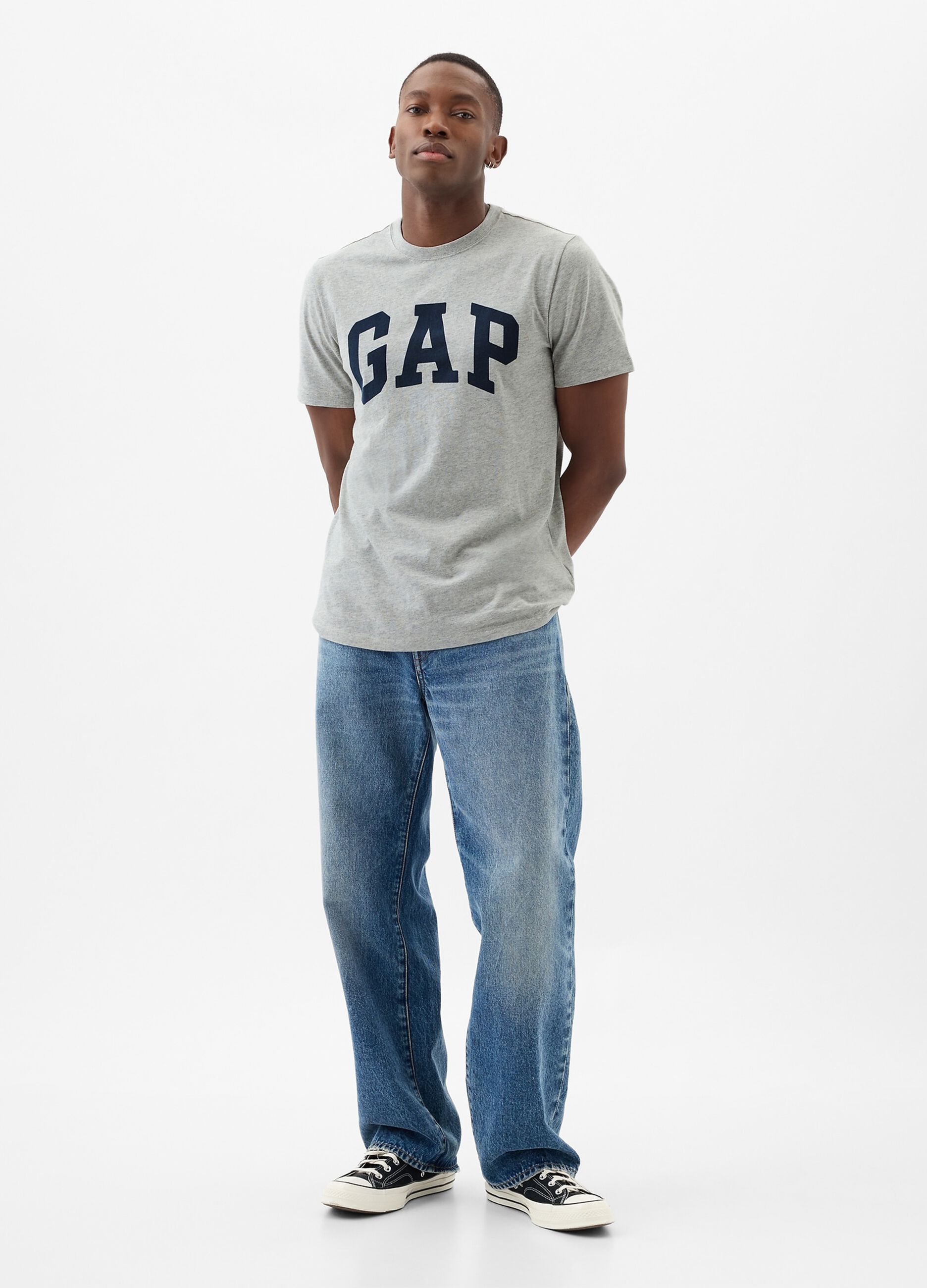 T-shirt in cotone con stampa logo_1