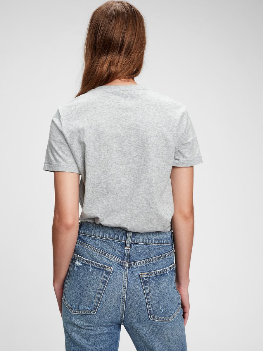 Cotton T-shirt with round neck Woman_1