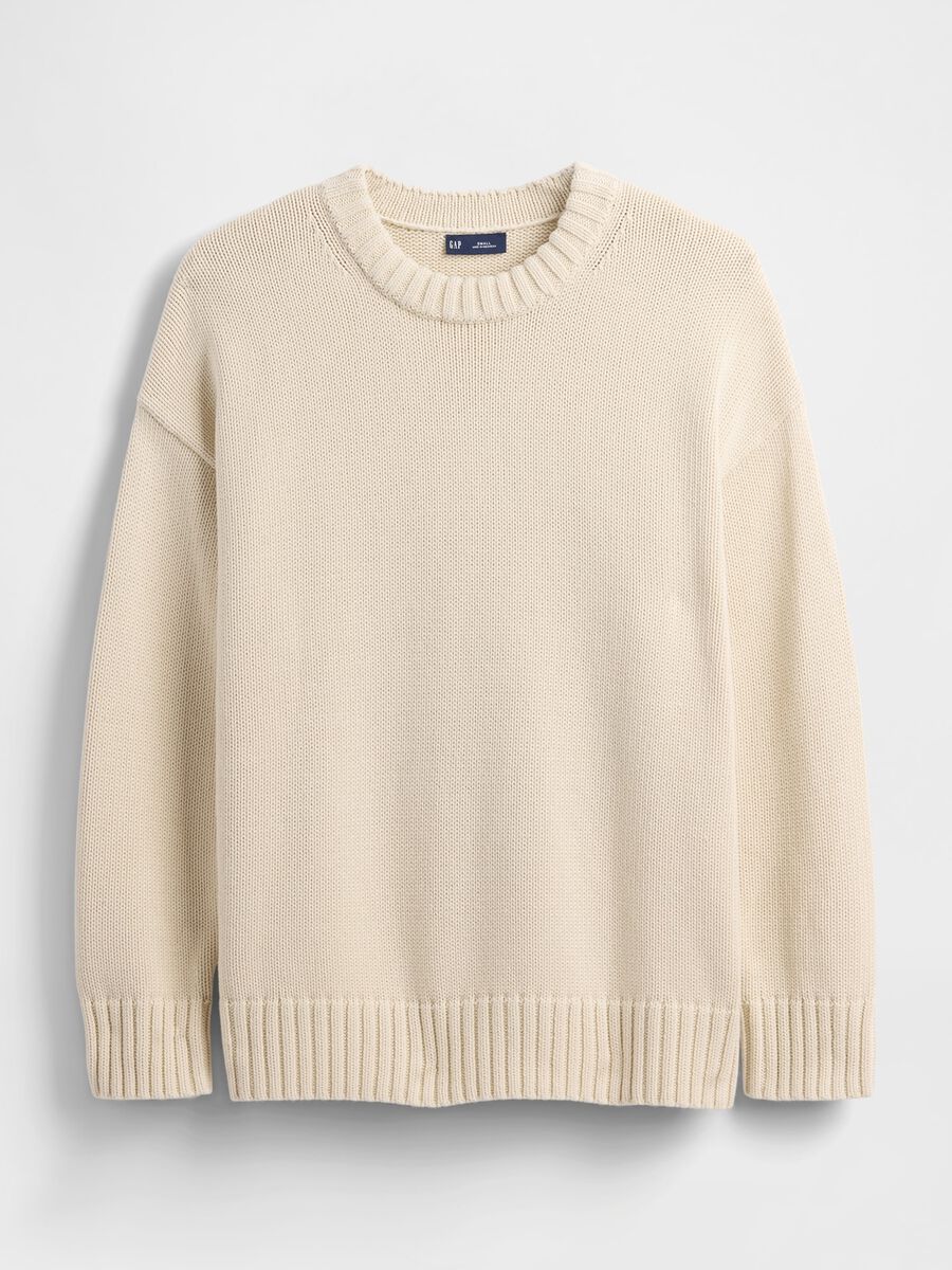 Pullover beige in cotone Donna_3