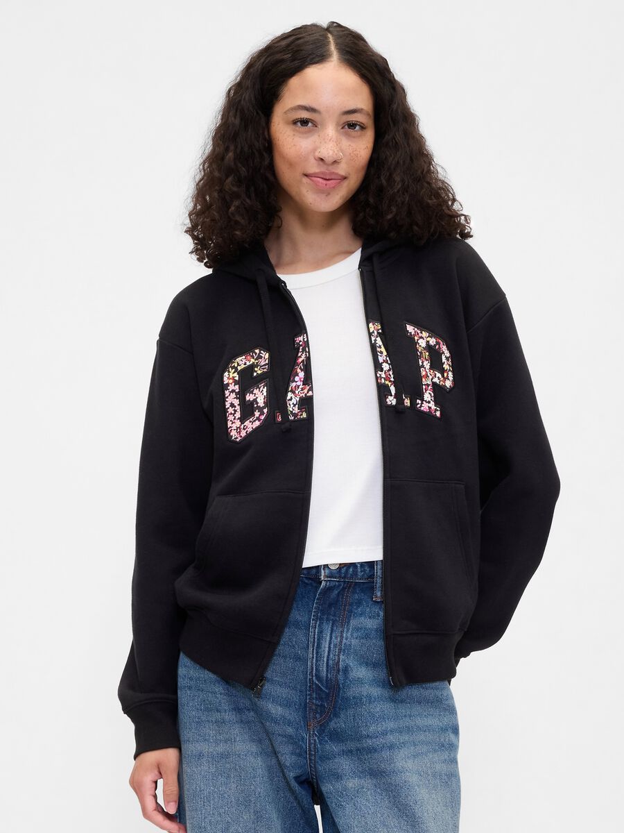 Felpa con cappuccio e zip integrale Donna_0