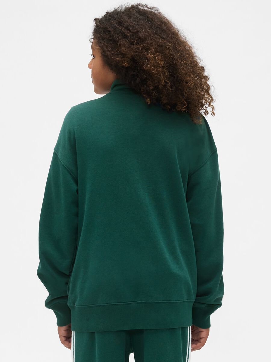 Felpa verde in misto cotone Bambino_2