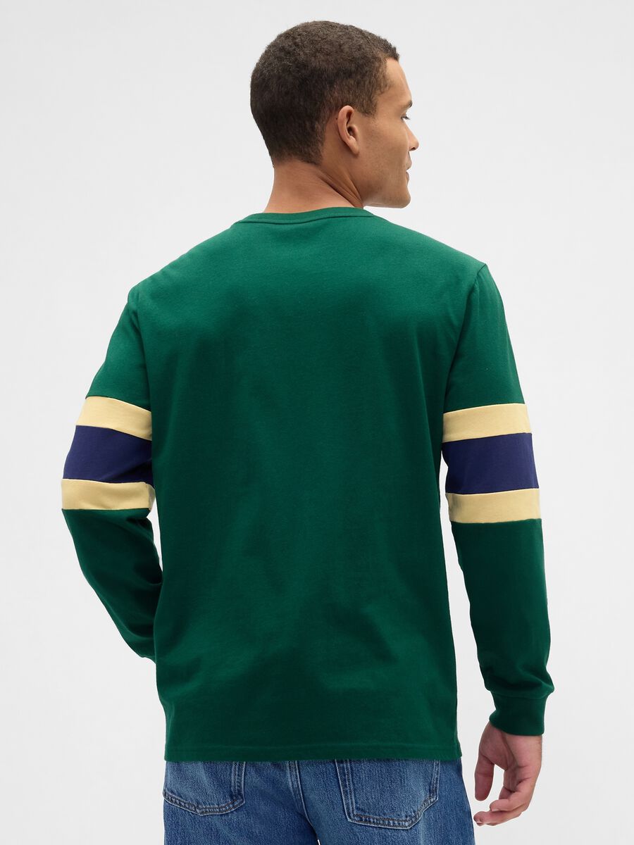 Maglia verde a maniche lunghe in cotone Uomo_1