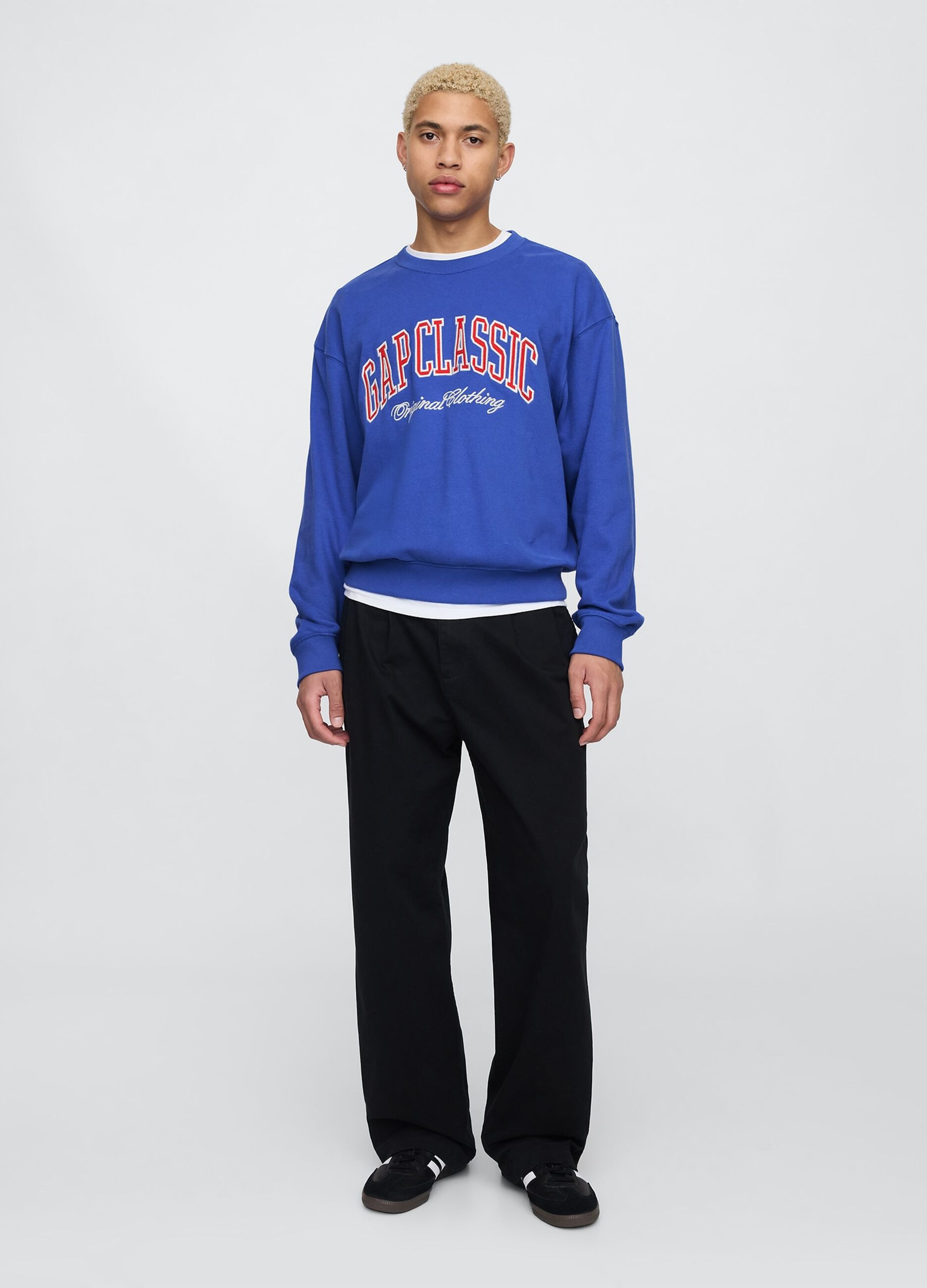 Felpa blu Gap Classic con stampa_1