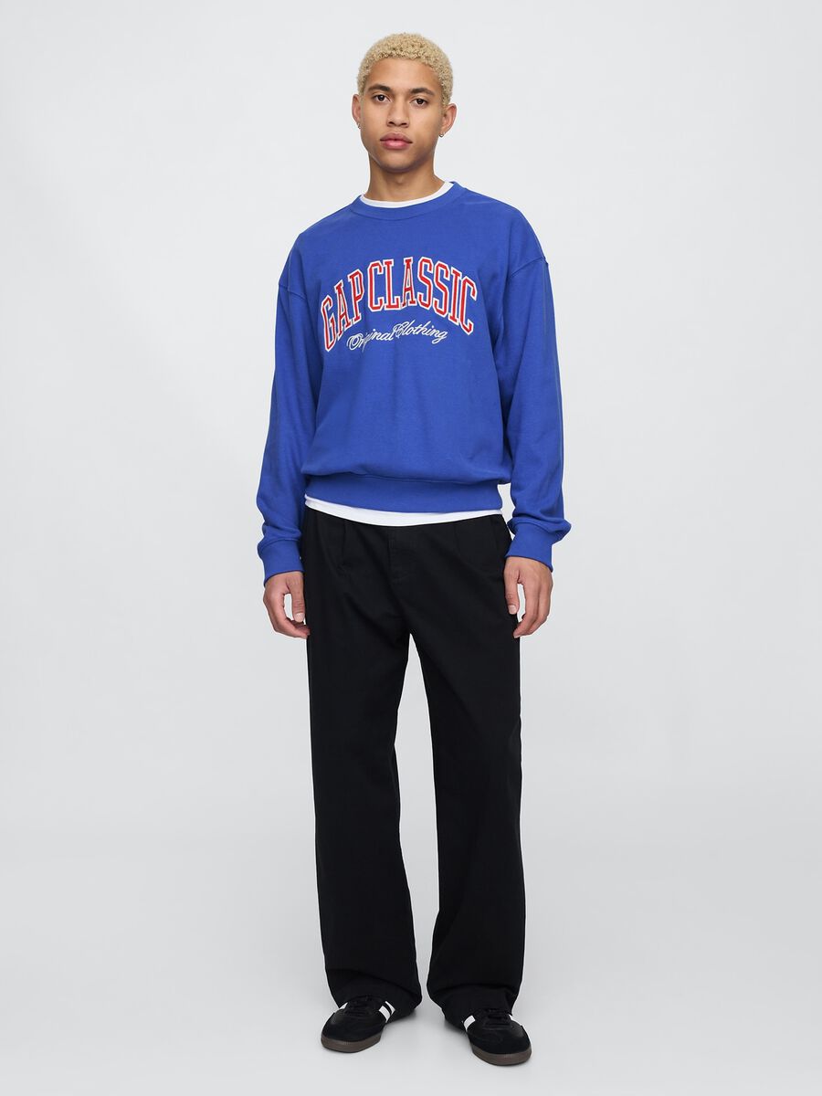 Felpa blu Gap Classic con stampa Uomo_1