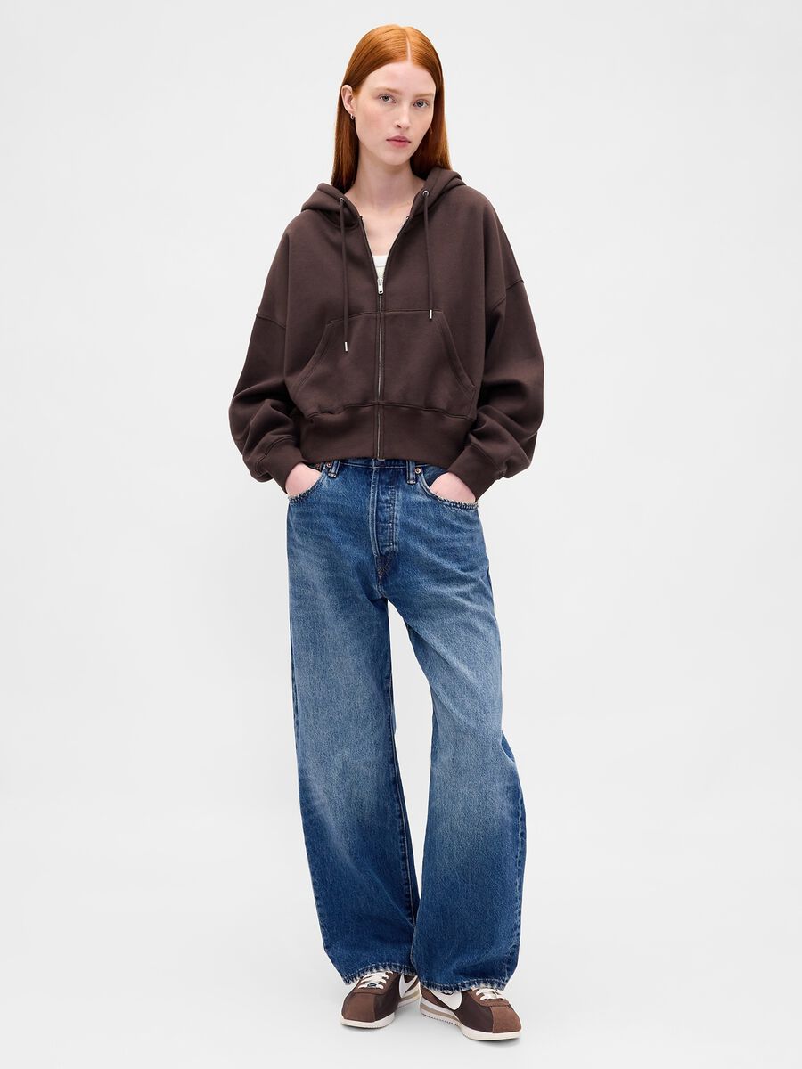 Felpa con cappuccio e zip Donna_2