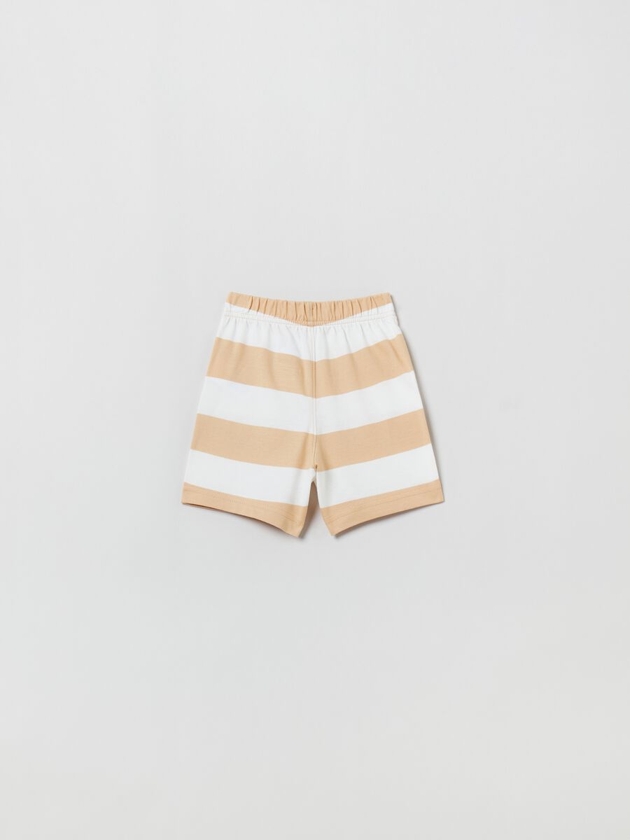 Striped cotton shorts with drawstring Newborn_1