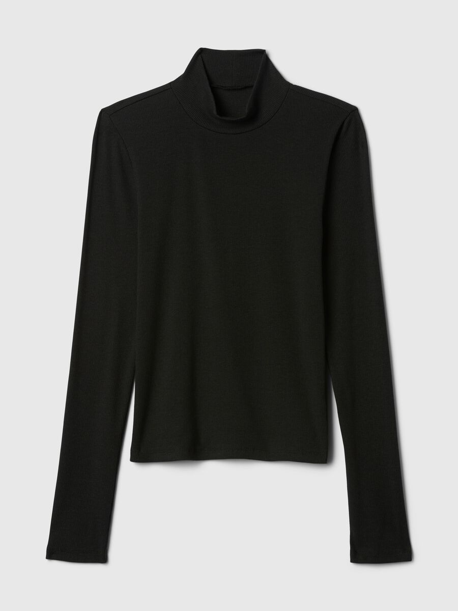 T-shirt a costine in cotone e modal stretch Donna_3