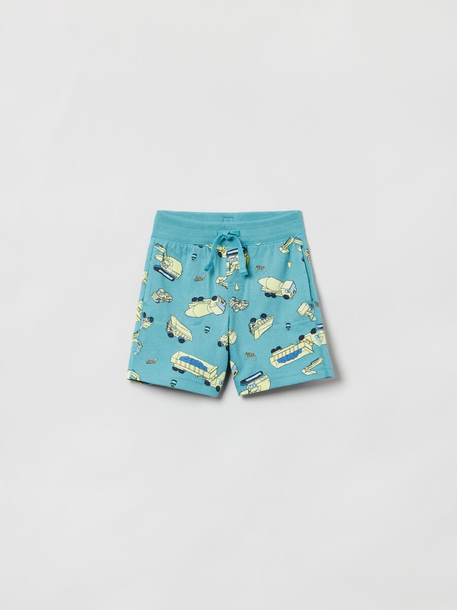 Shorts with work vehicle print Toddler Boy_0