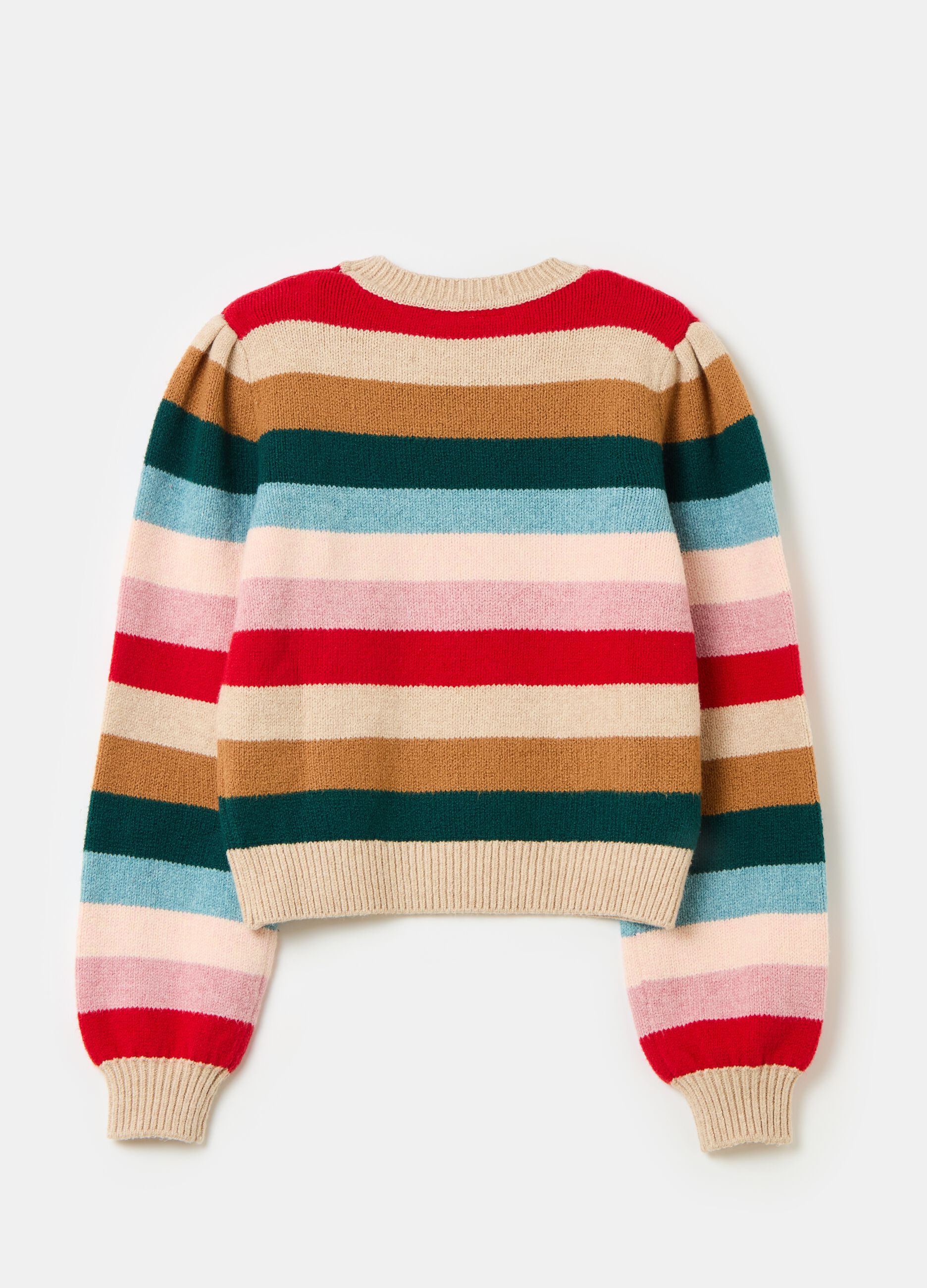 Crop pullover with multicoloured stripes_1
