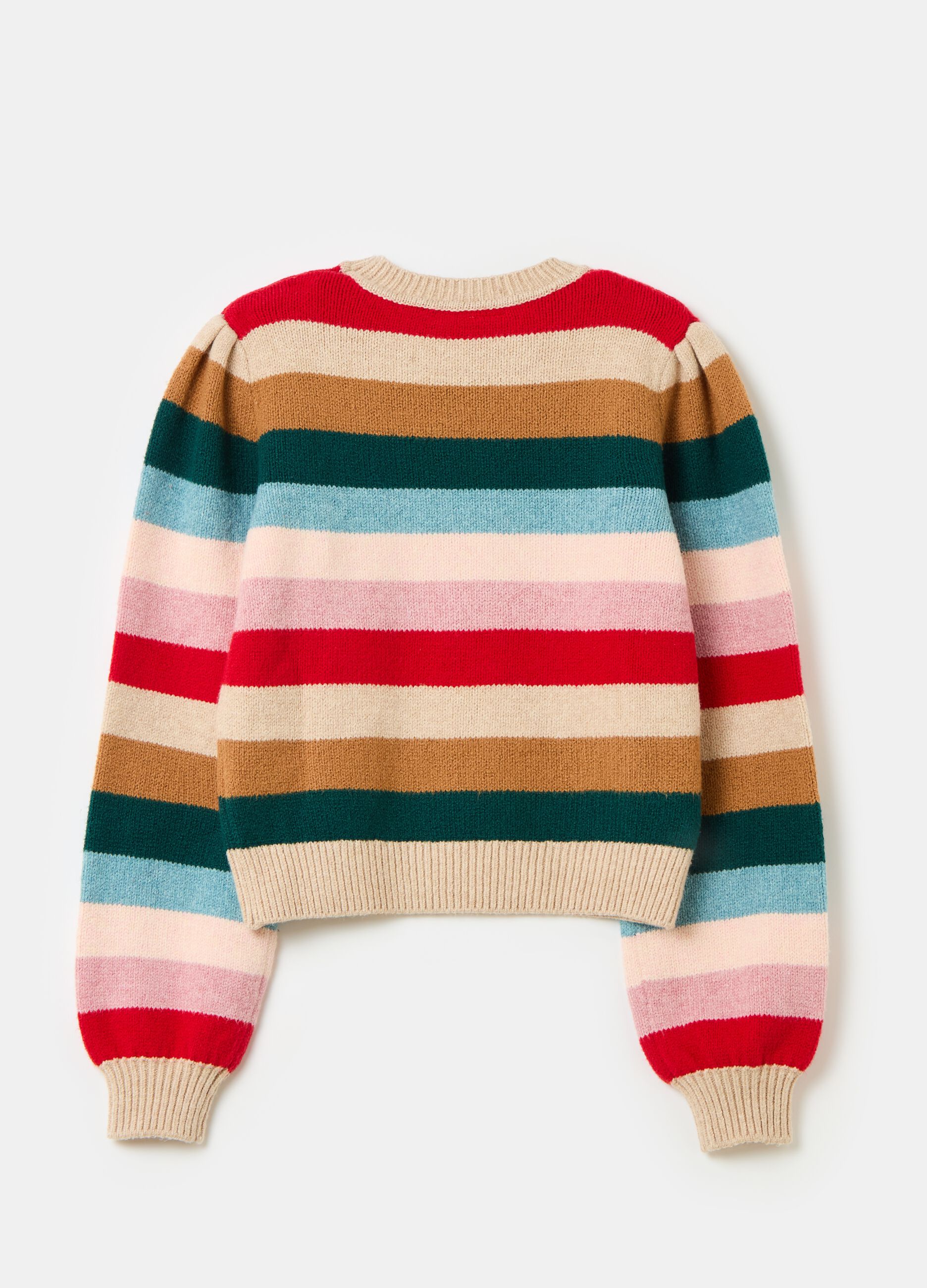 Pullover crop a righe multicolor_1