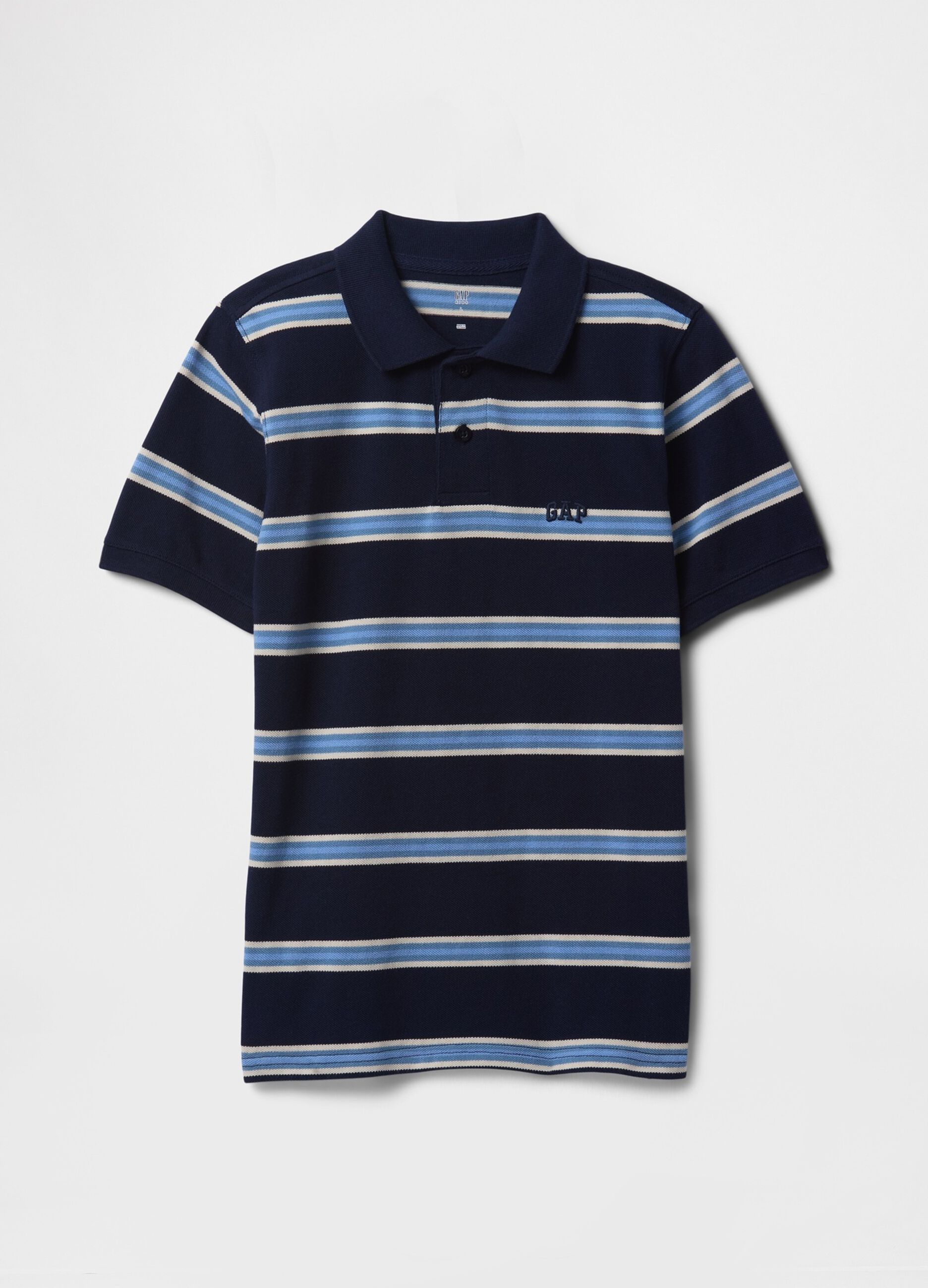 Polo a righe blu e azzurro GAP Kids per ragazzo