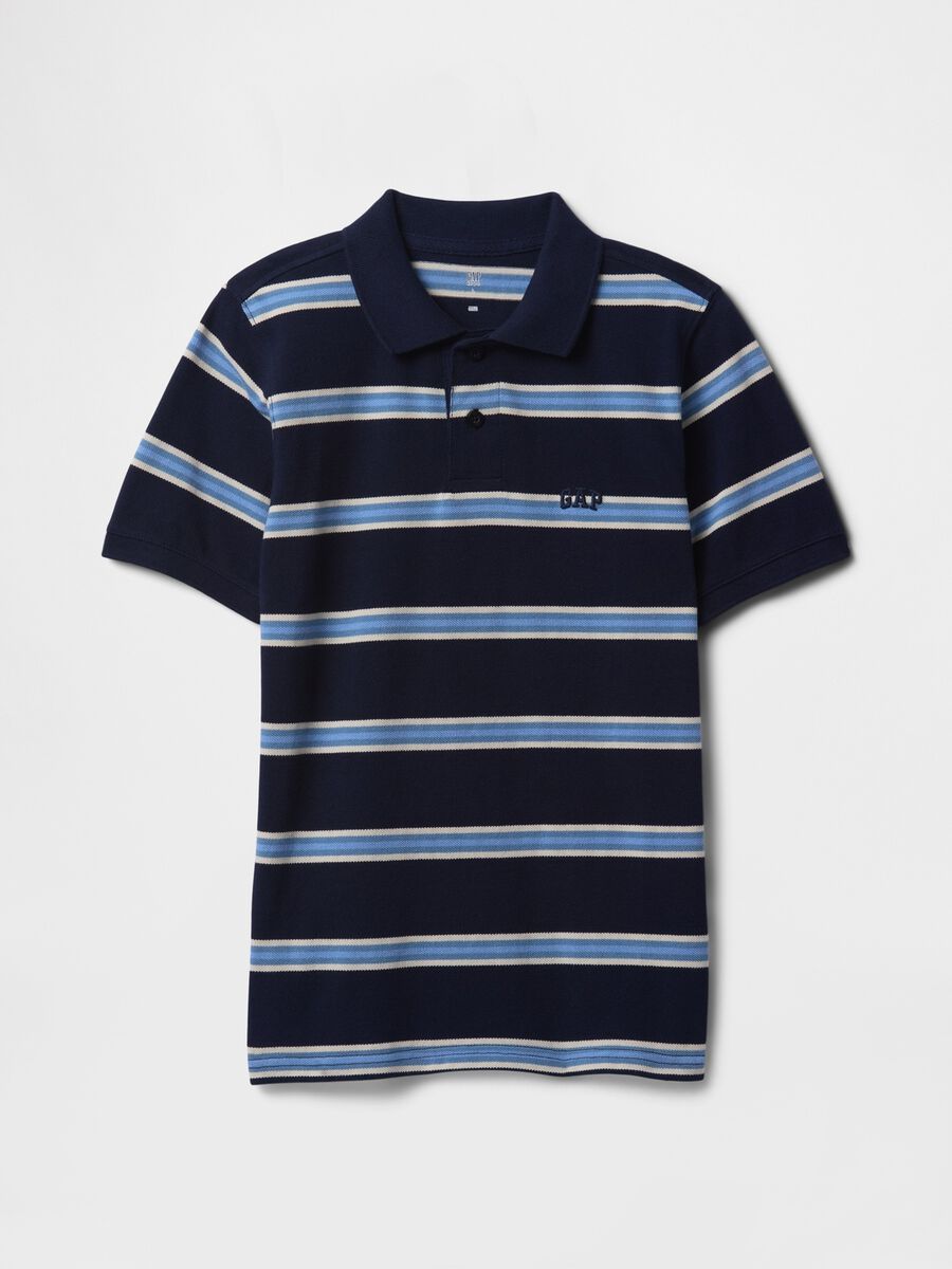 Polo a righe blu e azzurro GAP Kids per ragazzo Bambino_0