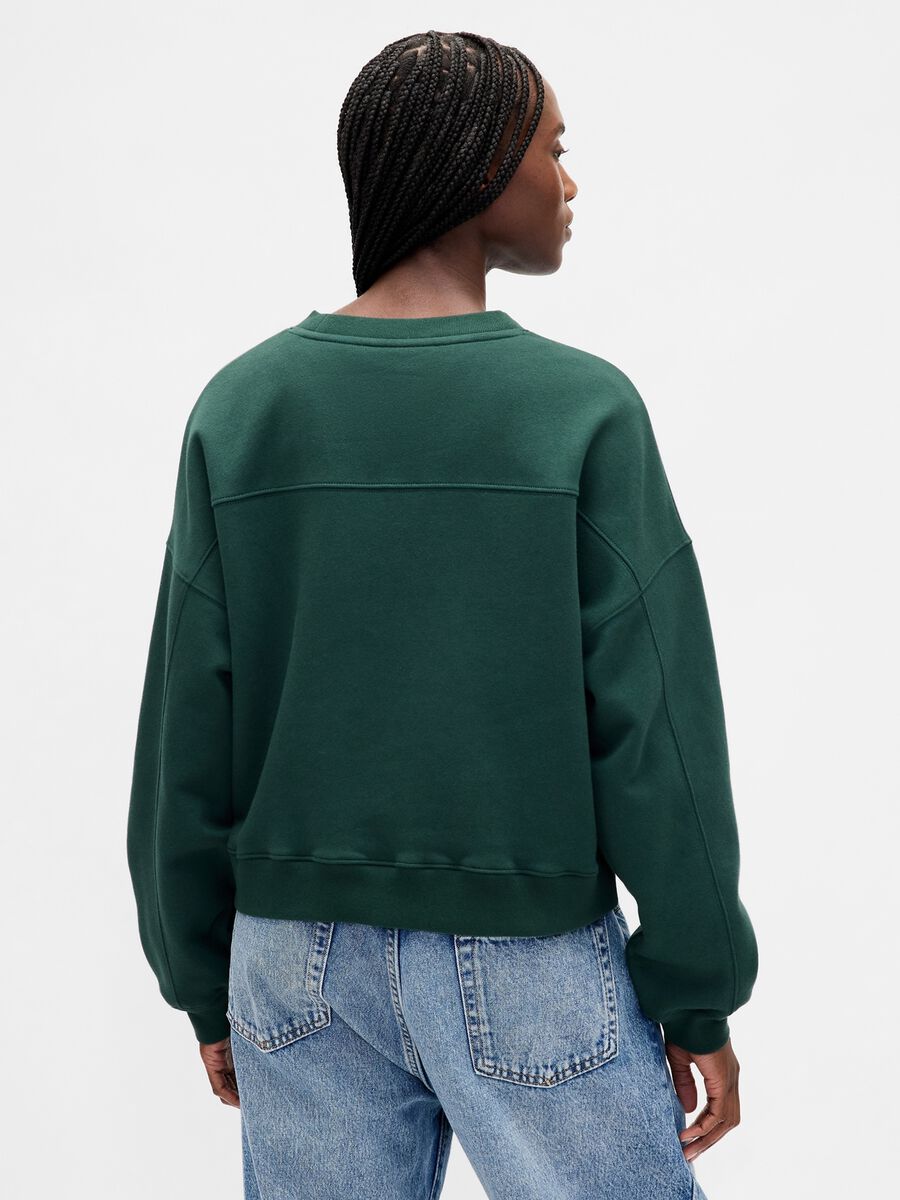 Felpa verde donna con scritta Woman_1