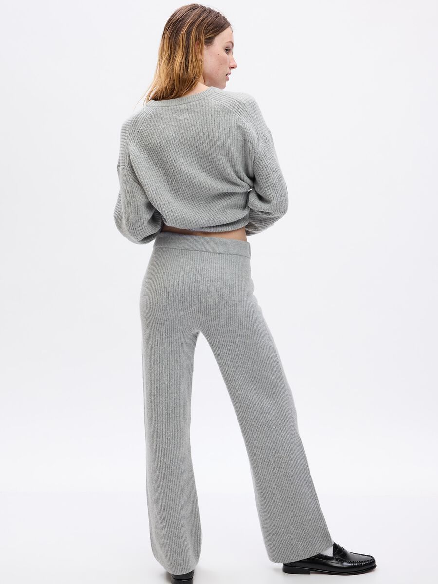 Pantaloni wide leg a coste inglesi Donna_1