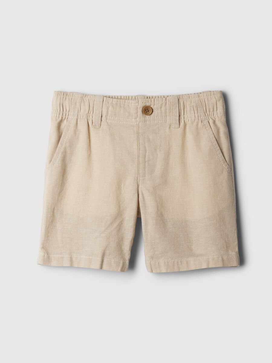 Linen and viscose shorts Newborn Boy_0