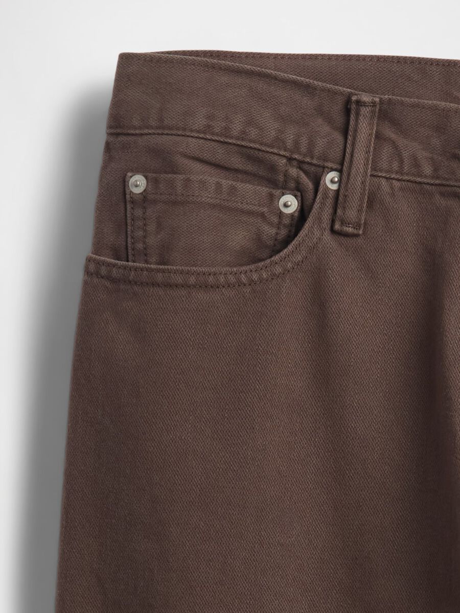 Pantaloni dritti in denim marrone Uomo_5