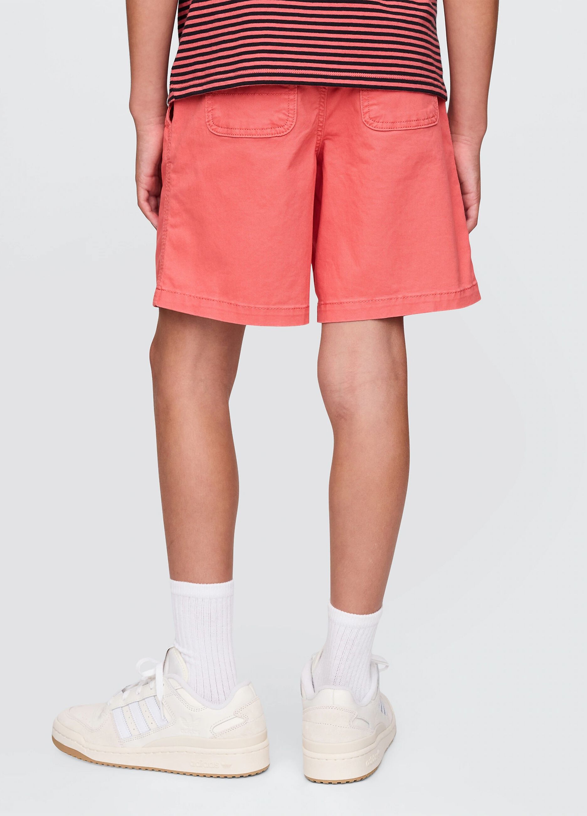 Shorts arancioni in cotone elasticizzato_2