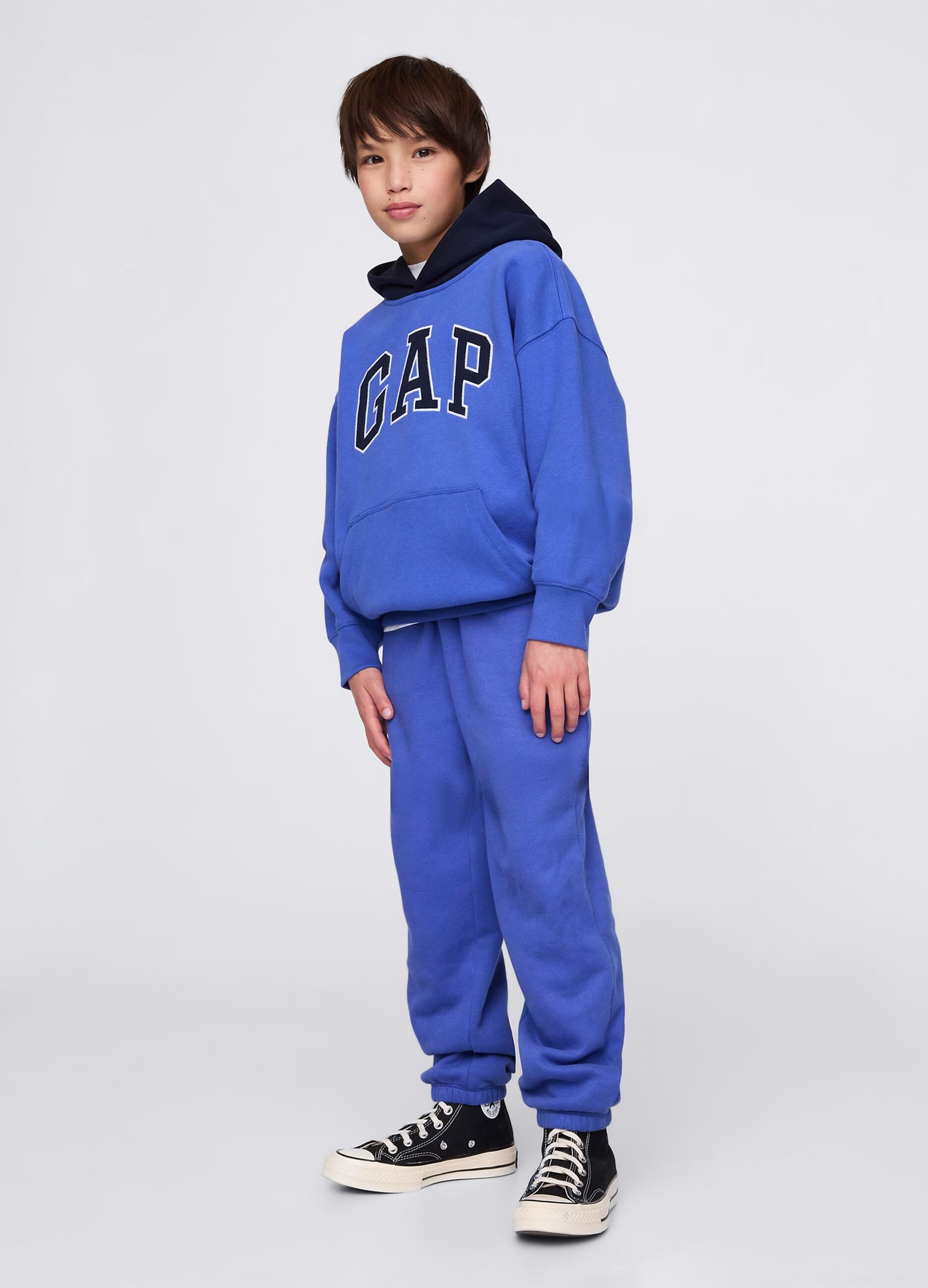 Joggers blu con profili elasticati