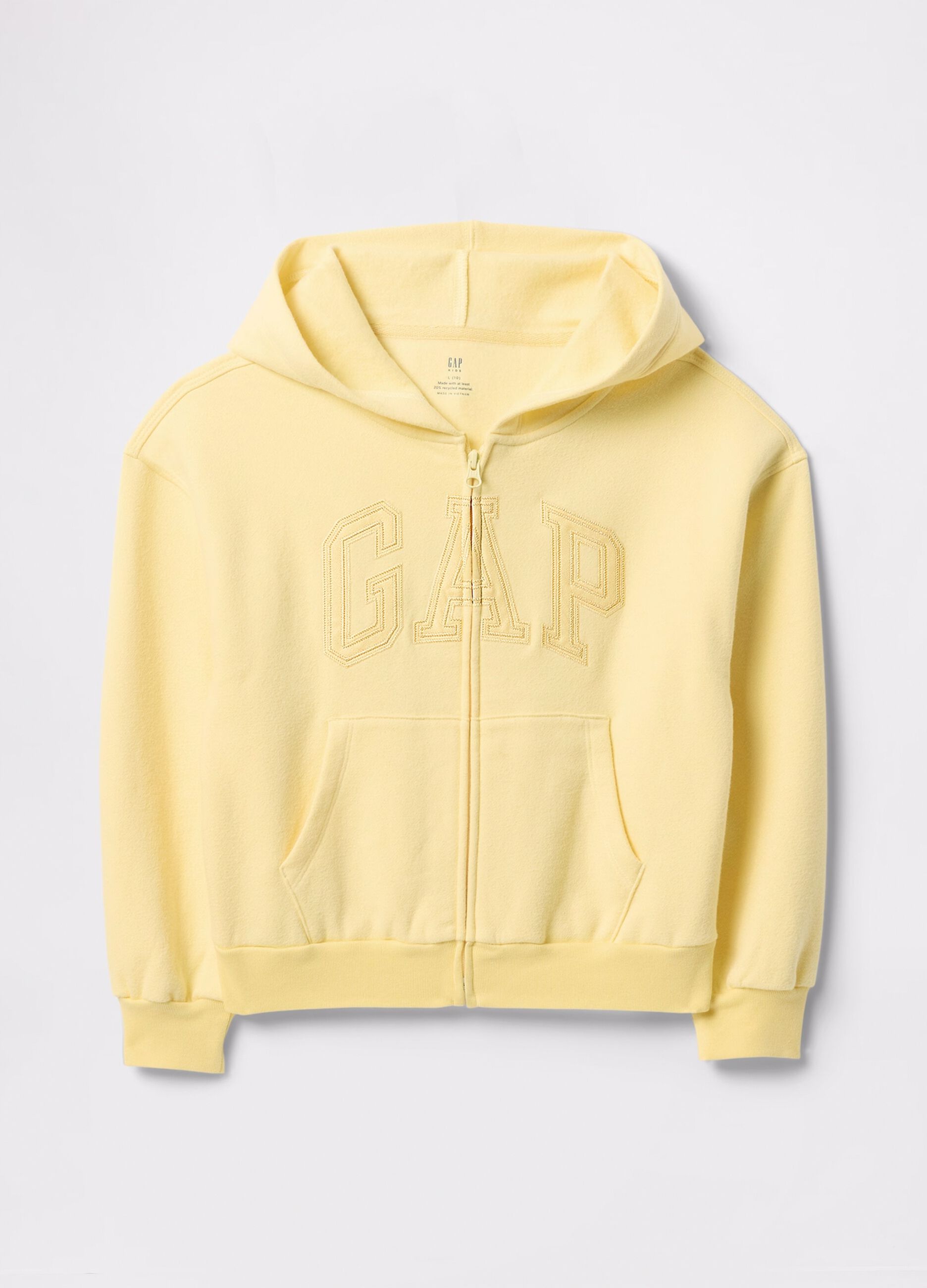 Felpa full zip gialla con logo_3