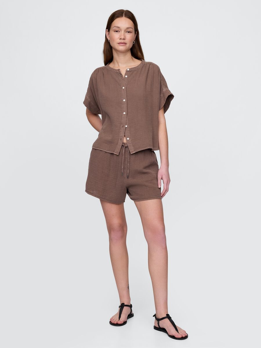 Completo estivo marrone in tessuto misto Donna_0