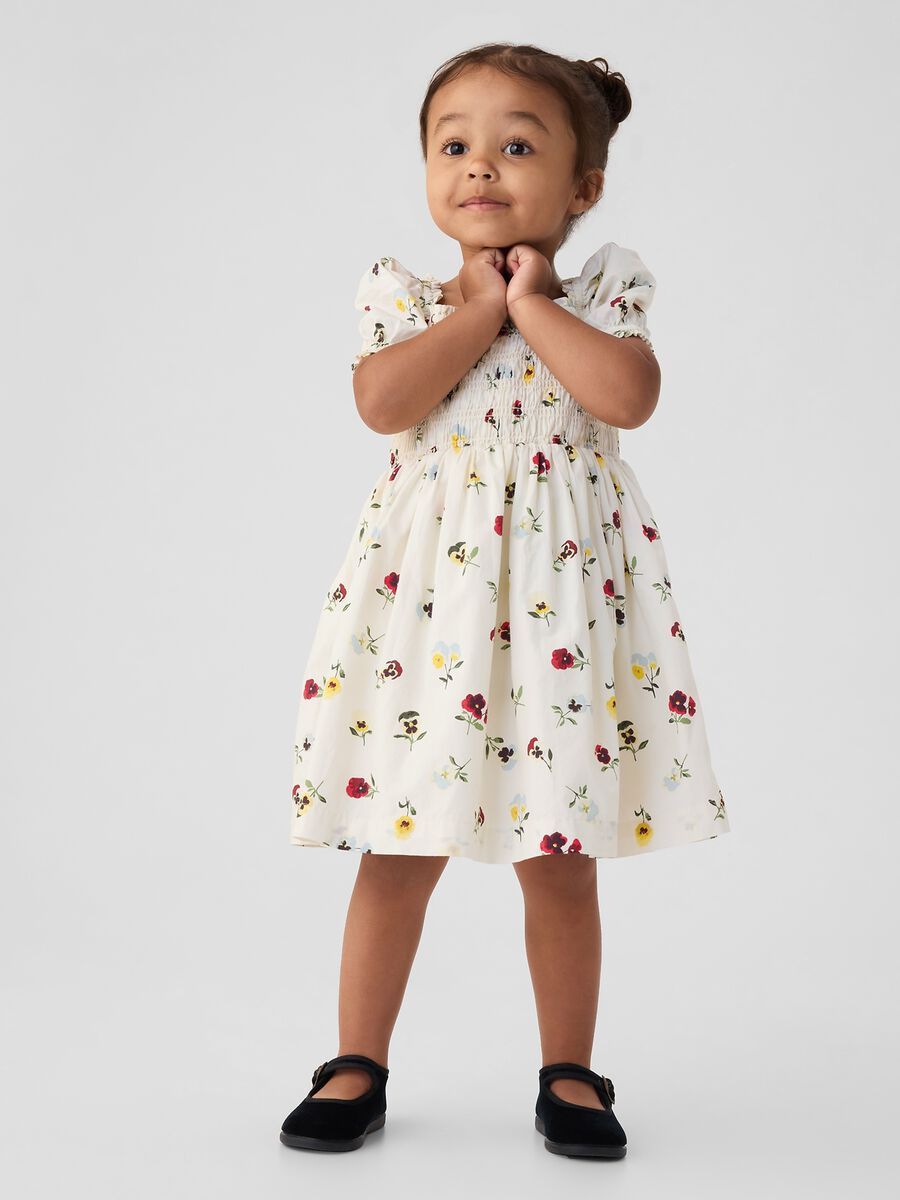GAP x DÔEN Abito floreale con punto smock Bimba_0