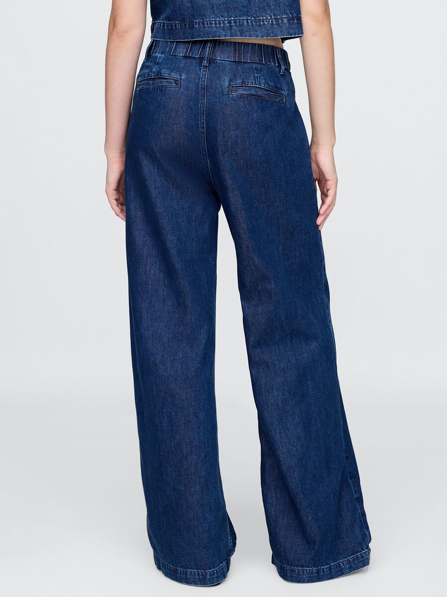 Pantaloni a palazzo in denim Donna_2