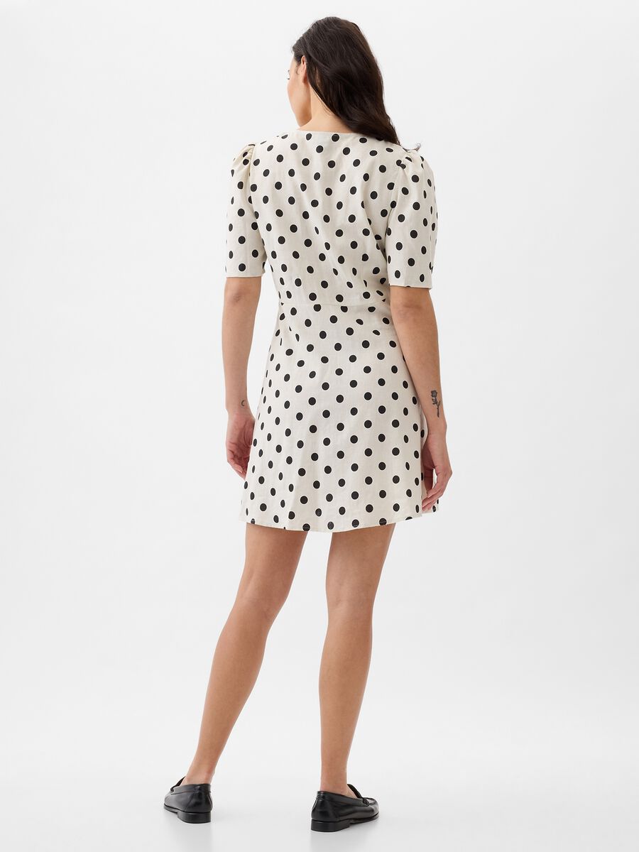 Short polka dot dress with buttons Woman_1