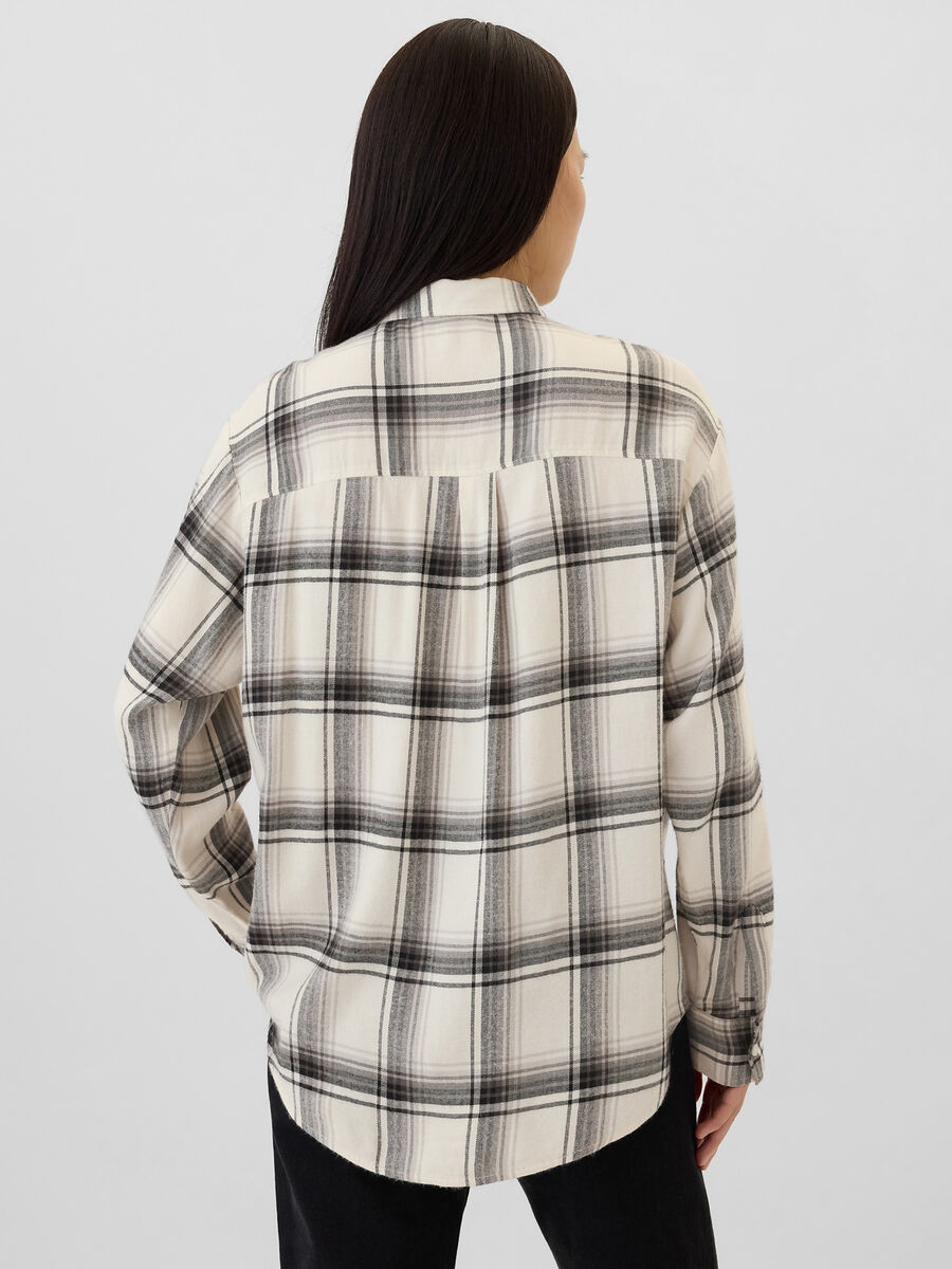 Camicia in flanella check con tasche Donna_2