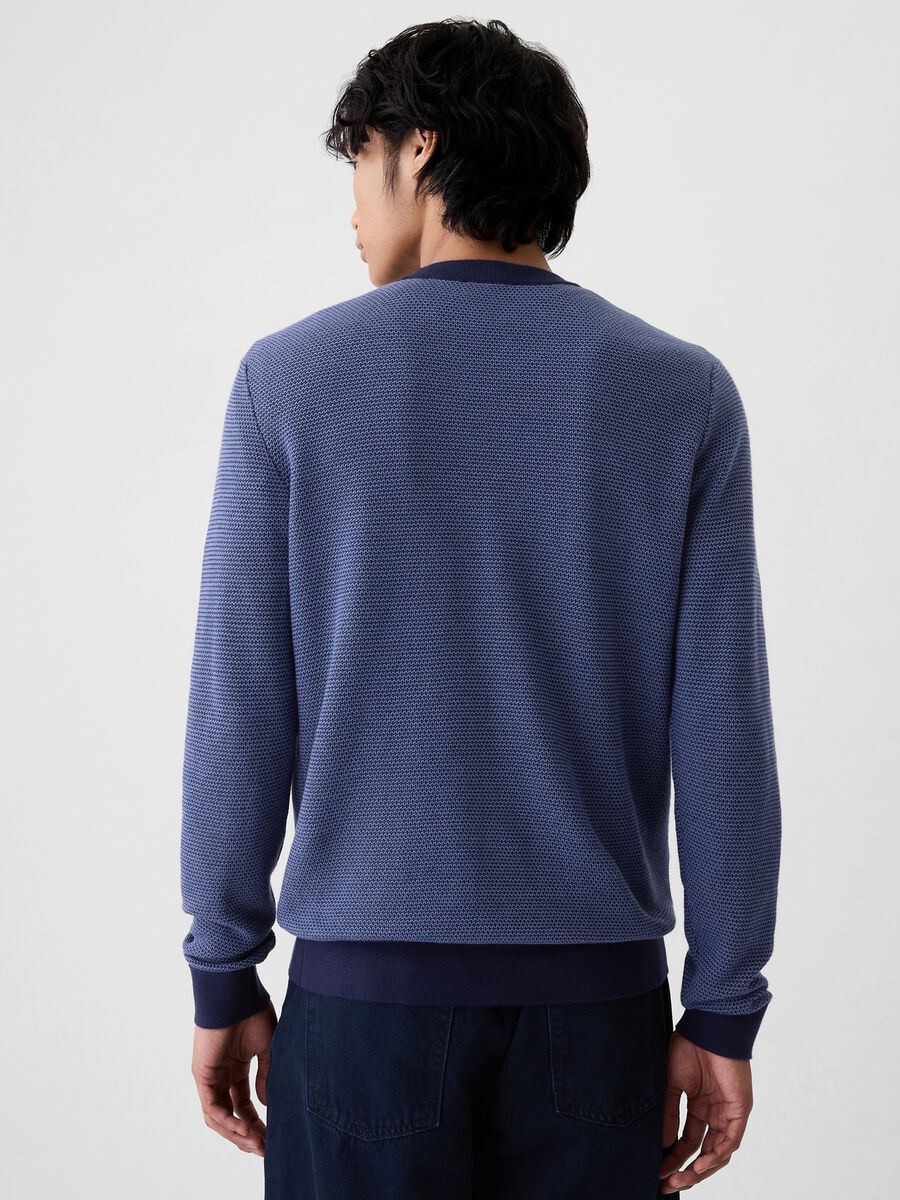 Pullover con micro trama a nido d'ape Uomo_2