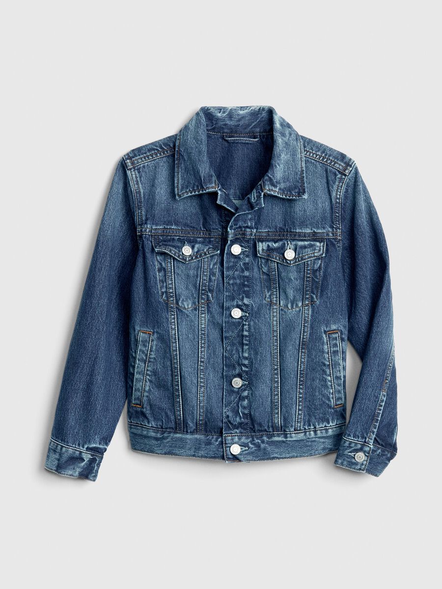 Short acid wash denim jacket Boy_2