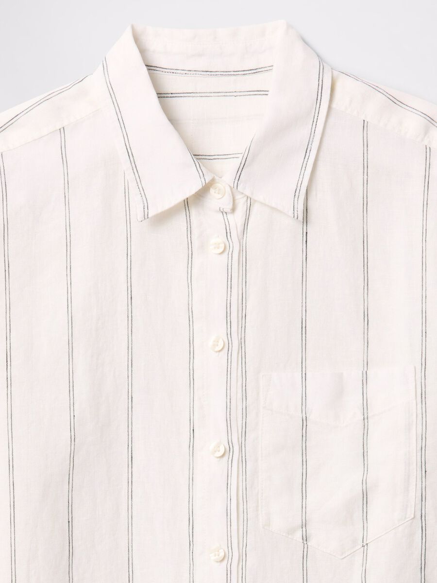 Camicia lunga a righe bianche Gap Donna_4