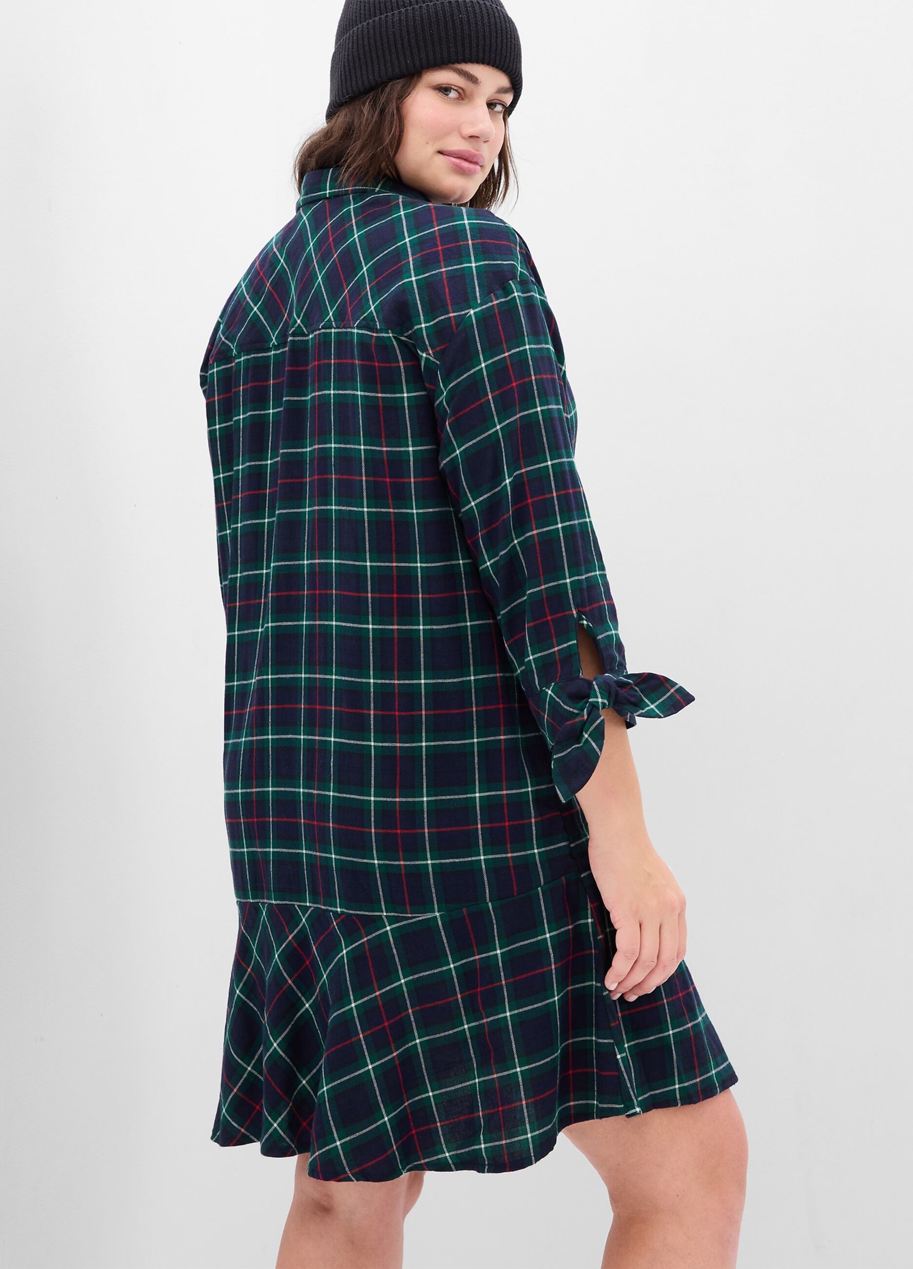 Shirt dress with check pattern_4