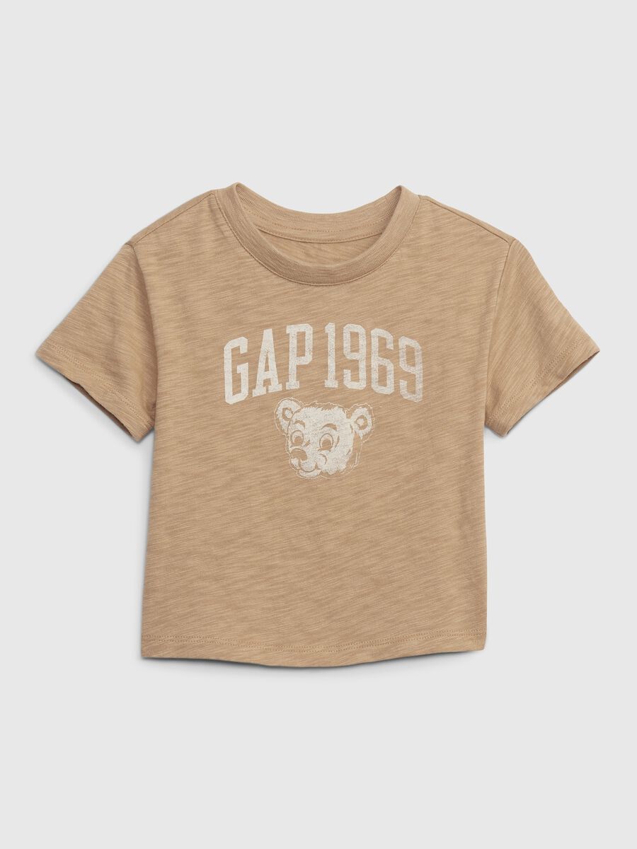 Crop T-shirt with teddy bear print Toddler Girl_0