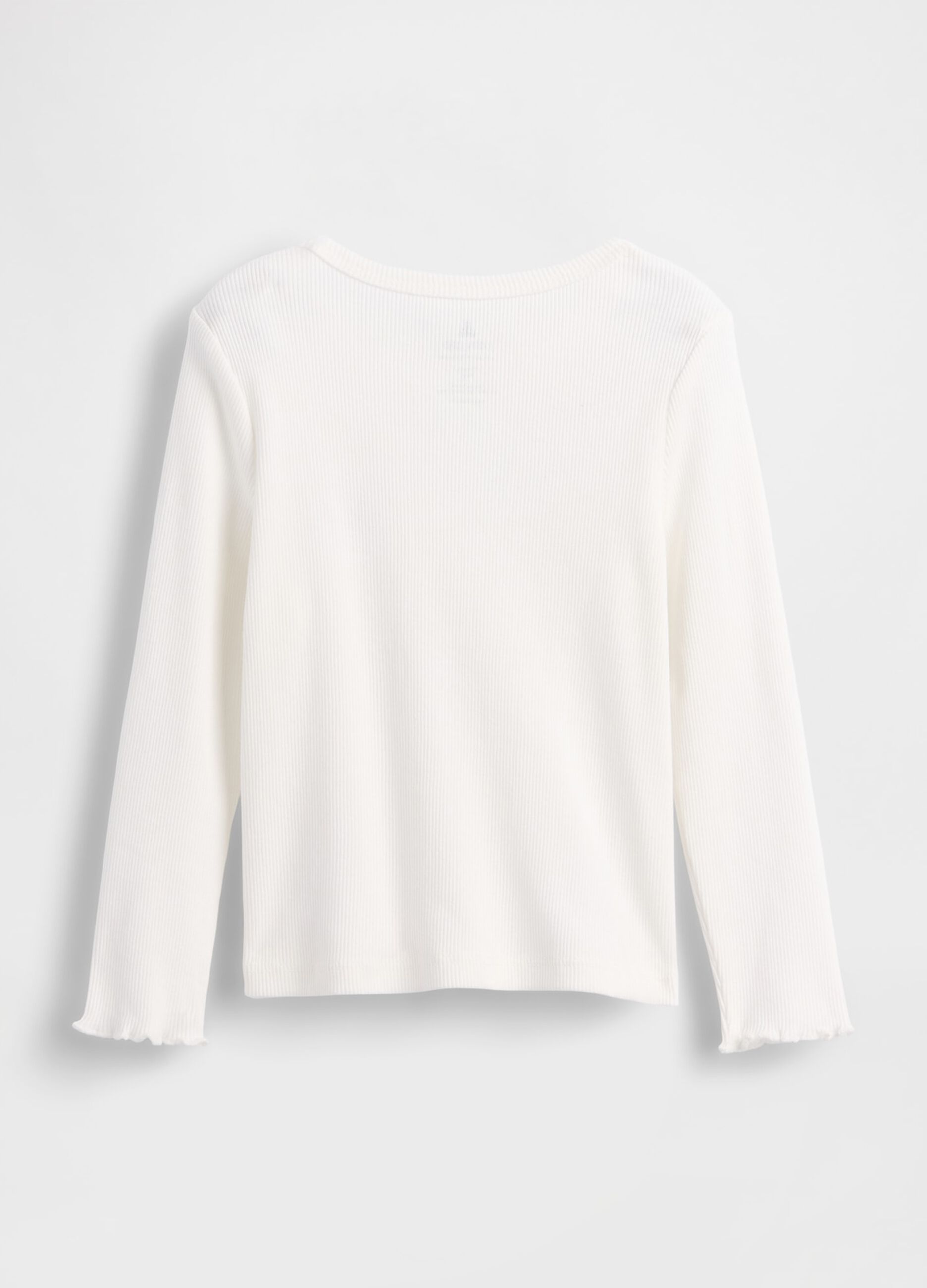T-shirt bianca a maniche lunghe in cotone_1