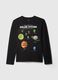 T-shirt a maniche lunghe stampa sistema solare_0