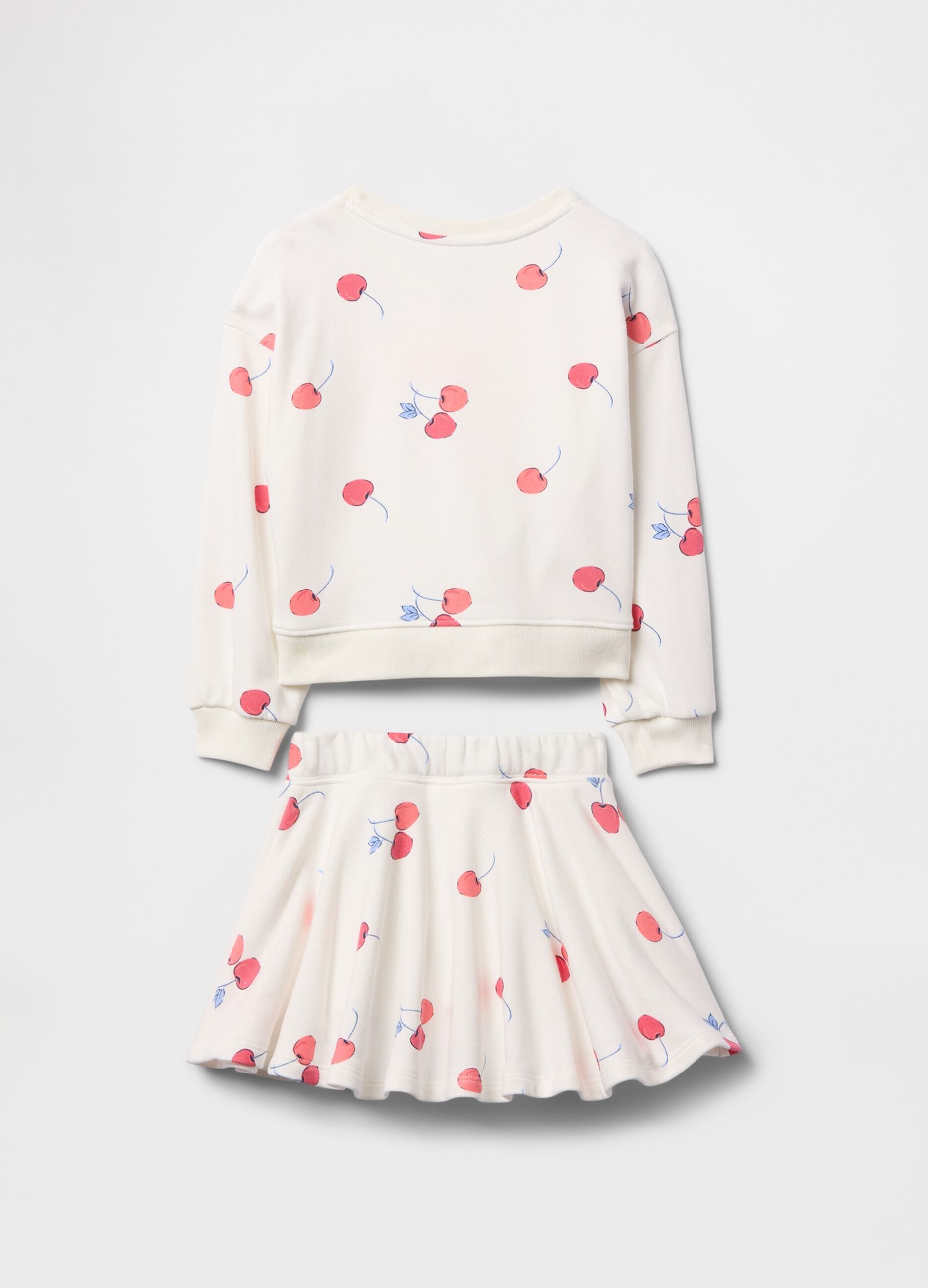 Set felpa e gonna bianco con stampa ciliegie GAP Kids_1