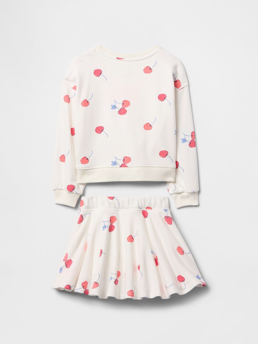 GAP Kids white sweatshirt and skirt set with cherry print Baby Girl_1