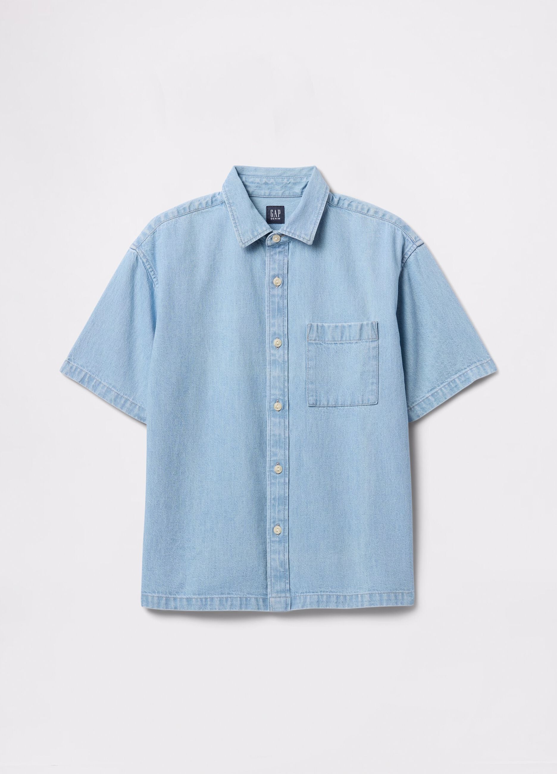 Camicia in denim a maniche corte_3