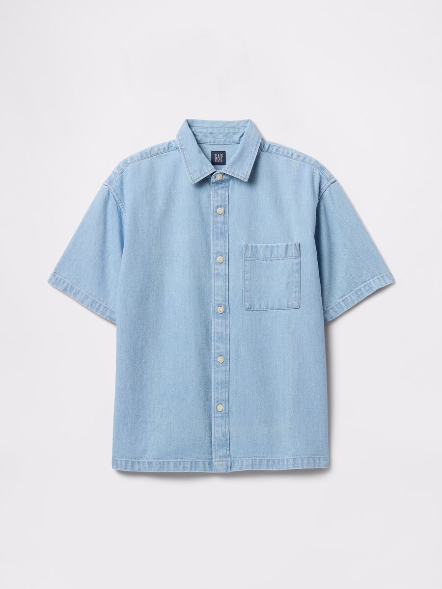 Short-sleeved denim shirt Baby Boy_3