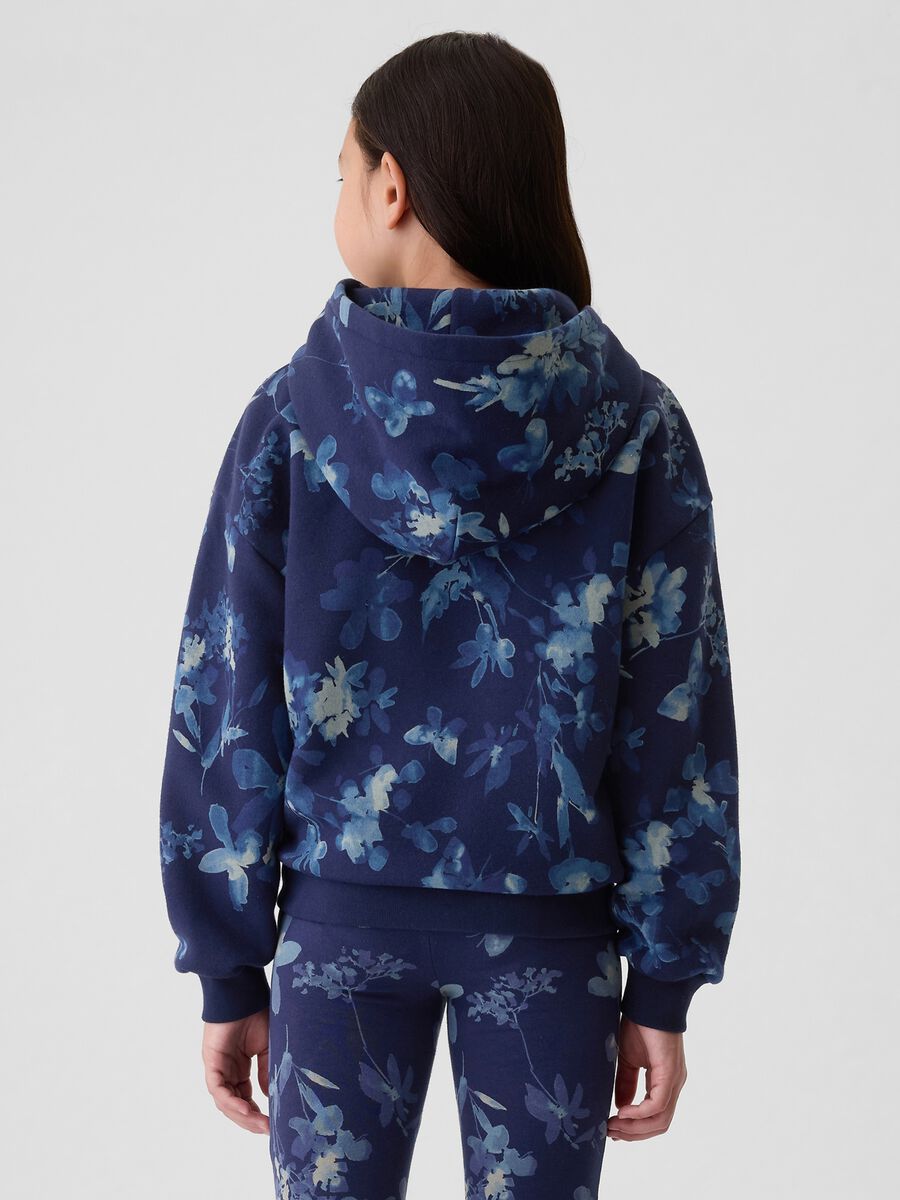 Floral crop sweatshirt with logo embroidery Girl_2
